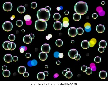 bubbles on black background