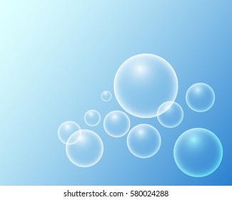 Bubbles on blue background