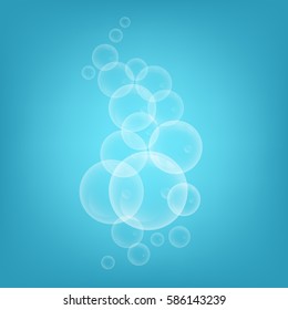 Bubbles on blue background.