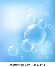 Bubbles on blue background	 illustration