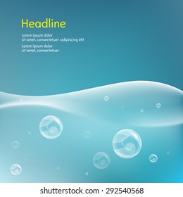 Bubbles on blue background. Isolated. Vector illustration.
