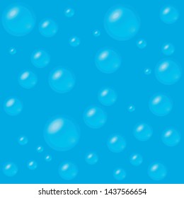 Bubbles on blue background - Seamless texture vector illustration blue color for Textile or Web design.