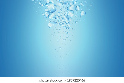 Burbujas de fondo azul. Ilustración vectorial.