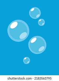 Bubbles on a blue background. Vector illustration in a flat style.