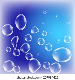 bubbles on blue vector illustration 