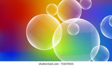Bubbles on colorful background illustration