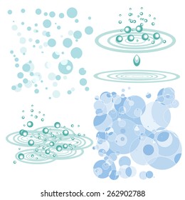 Bubbles on water. Ripples.