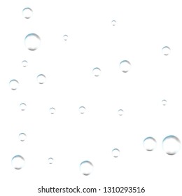 Bubbles on white background. Simple design, clear soapy shiny, vector illustration