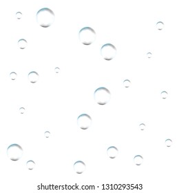 Bubbles on white background. Simple design, clear soapy shiny, vector illustration
