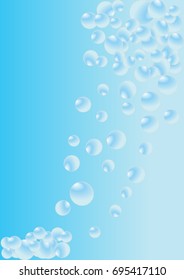 Bubbles on a white-blue background
