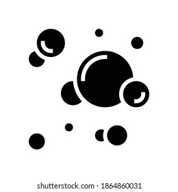 bubbles oxygen glyph icon vector. bubbles oxygen sign. isolated contour symbol black illustration