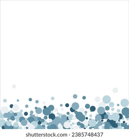 Bubbles pattern Frame Blue banner web. Colored Background. Vector illustration.