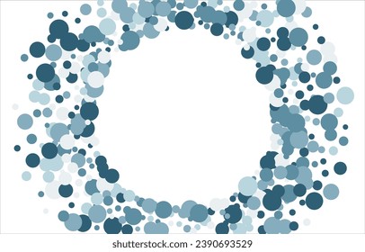 Bubbles pattern Frame Blue banner web. Colored Background. Vector illustration.