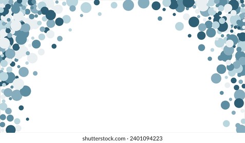 Bubbles pattern Frame Blue banner web. Colored Background. Vector illustration.