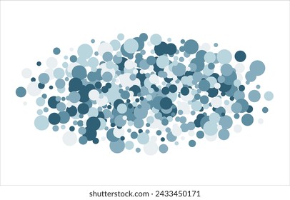 Bubbles pattern Frame Blue banner web. Colored Background. Vector illustration.