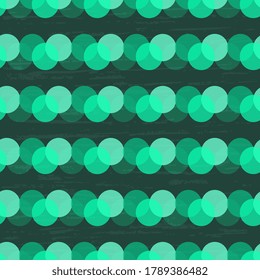 Bubbles, polka, green shades with translucency. Design for cover, packaging, surface. Seamlessly.
