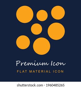 Bubbles premium material ui ux isolated vector icon in navy blue and orange colors