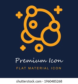 Bubbles premium material ui ux isolated vector icon in navy blue and orange colors