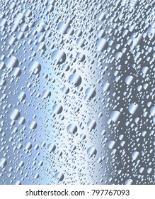 Bubbles of quicksilver or mercury on a silver background