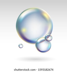 Bubbles rainbow transparent in the white background vector illustration
