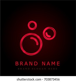 Bubbles red chromium metallic logo