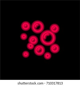 Bubbles red glowing neon ui ux icon. Glowing sign logo vector
