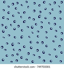 Bubbles seamless background. Dark blue bubbles on turquoise background