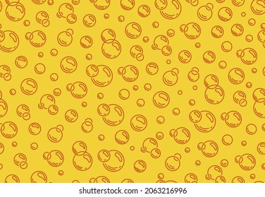 Bubbles Seamless Pattern. Beer Texture Vector Illustration. Fizzy Water Background, Abstract Soda Wallpaper.