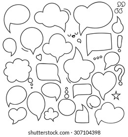 Bubbles set of isolated dialogues. Thought frame dialog comic.