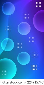 Blasen mit Formen und Kurven auf türkisblauem violettem Farbverlauf-Hintergrund, schön für Tapeten, Banner oder Karten