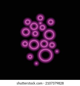 Bubbles simple icon. Flat desing. Purple neon on black background.ai