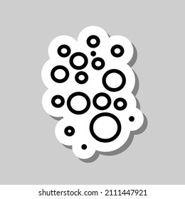 Bubbles simple icon. Flat desing. Sticker with shadow on gray background.ai