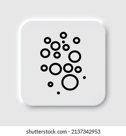 Bubbles simple icon. Flat desing. Neumorphism design.ai