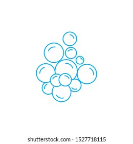 Bubbles soap line icon design. vector illustration