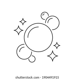 Bubbles soap line icon, isolated on white background