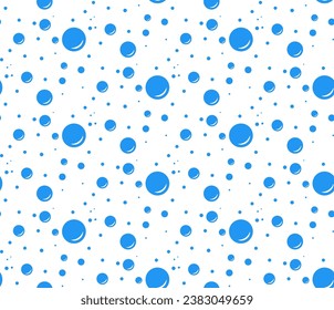 Bubbles soda seamless pattern. Сarbonated blue water texture