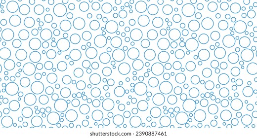 Bubbles soda seamless pattern. Сarbonated blue water texture