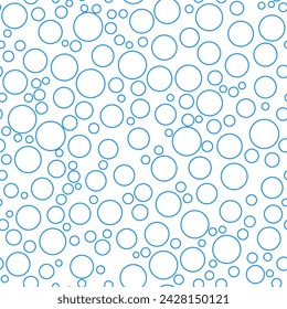 Bubbles soda seamless pattern. Сarbonated blue water texture