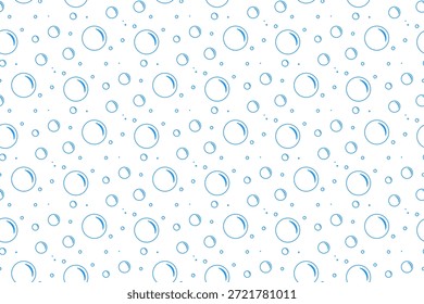 Padrão de refrigerante sem emenda de bolhas. Сtextura de água azul carbonatada