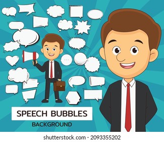 Bubbles of speech concept background. Flat icons.