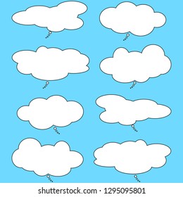 Bubbles speech. Empty comic. Text cloud. Conversation chat. Vector illustration. Vector bubbles speech set. - Vector