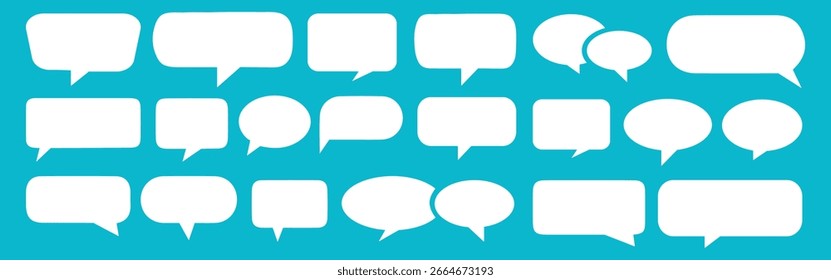 Bubbles Speech icon set. Talk bubbles with editable stroke. Cloud speech bubbles collection. Text boxes and conversation chats in comics. 