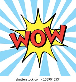 Bubbles speech. Illustration. Vintage comics book poster. Colored funny font. WOW!
