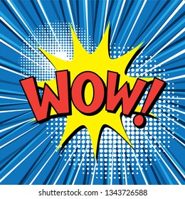 Bubbles speech. Illustration. Vintage comics book poster. Colored funny font. WOW!