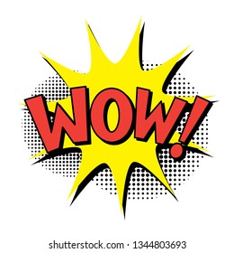 Bubbles speech. Illustration. Vintage comics book poster. Colored funny font. WOW!