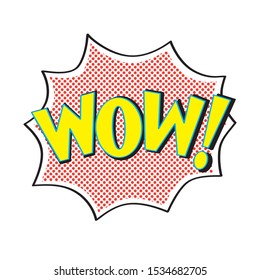 Bubbles speech. Illustration. Vintage comics book poster. Colored funny font. WOW!