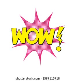 Bubbles speech. Illustration. Vintage comics book poster. Colored funny font. WOW!. digital printing.