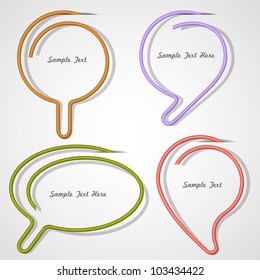  Bubbles speech made of paper clip. Vector eps10