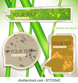 Bubbles for speech. Natural green background