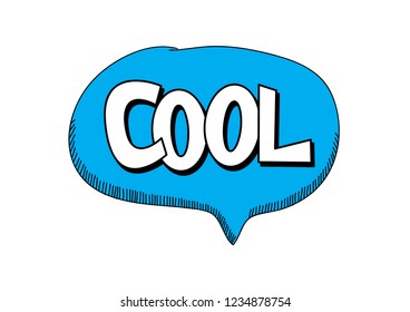 Bubbles speech. vector illustration. Vintage comics book poster. Colored funny cloud font. COOL